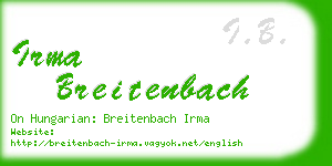 irma breitenbach business card